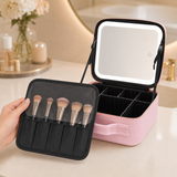 Trousse de maquillage de voyage avec miroir LED