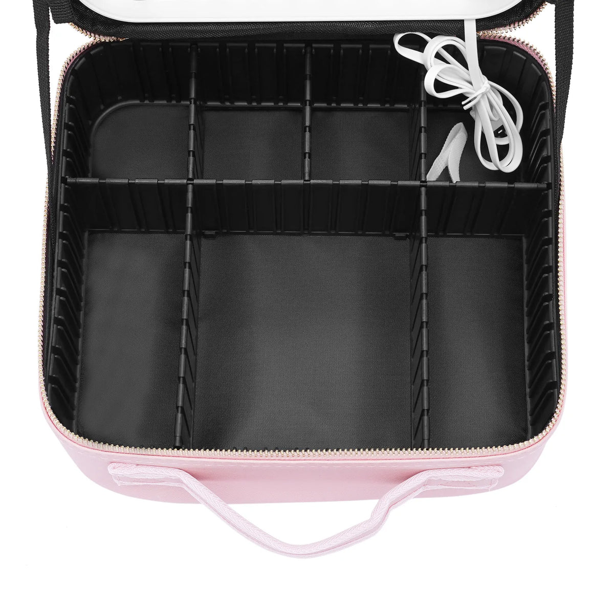 Trousse de maquillage de voyage avec miroir LED